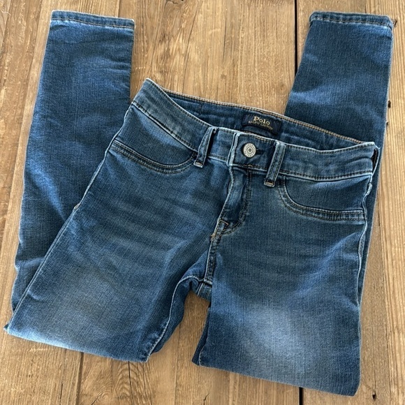 Polo Ralph Lauren Little Girls Aubrie Denim Leggings Size 8 - Picture 2 of 5